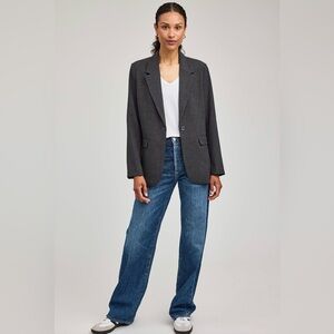 Gray Blazer with Blue Jeans